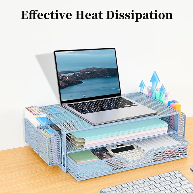 AUPSEN Computer Monitor Stands Riser，2-Tier Desk Organizers and Accessories - Image 6