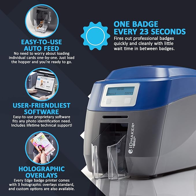 ID Maker Card Edge 2 Sided Printer Machine & Supply Kit - Image 3
