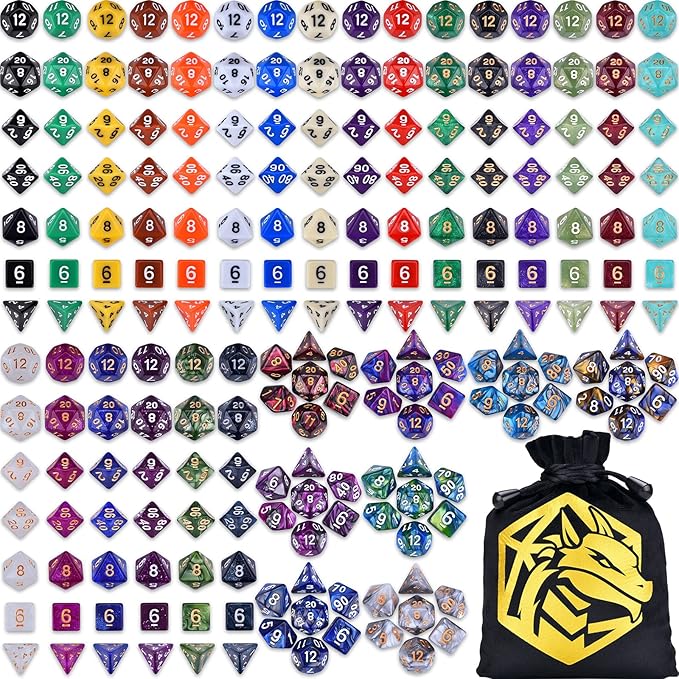 DND Dice Sets 30 x 7 Polyhedral RPG Dice by Amiven