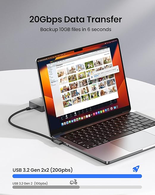 Silkland USB C Monitor Display Cable Right Angle 6.6FT/2M, 90 Degree USB C 3.2 - Image 5