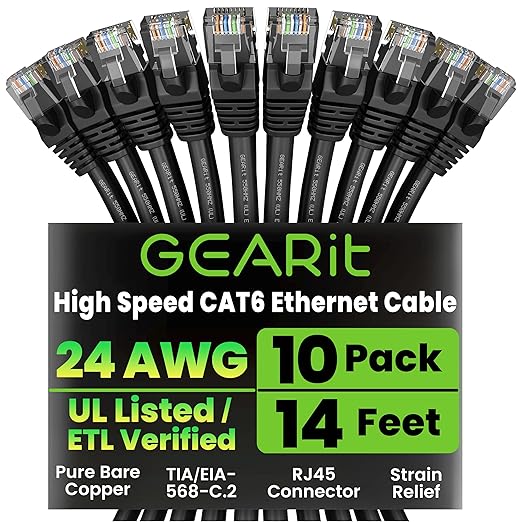 GearIT Cat 6 Ethernet Cable Pack by GEARit