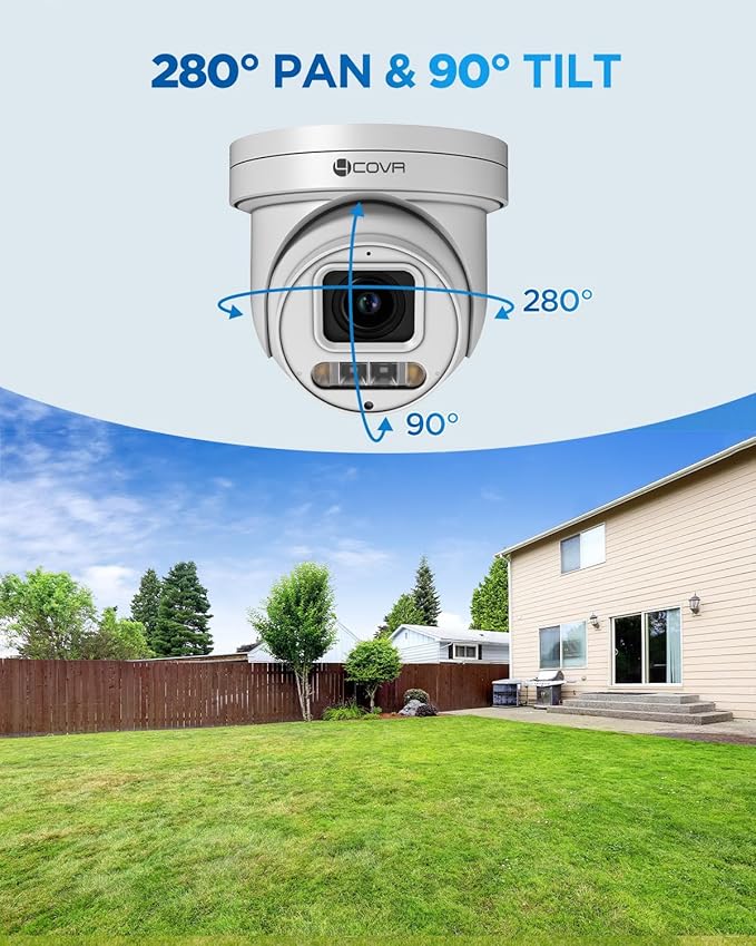 4COVR 4K PoE PTZ Security Camera System, 4X 8MP PoE IP PTZ Camera Two Way Audio - Image 2