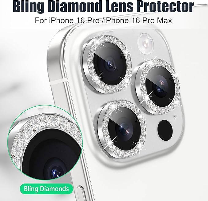 AGVEE 3+3 6 Pack for iPhone 16 Pro 6.3" / 16 Pro Max 6.9" Camera Lens Cover - Image 4