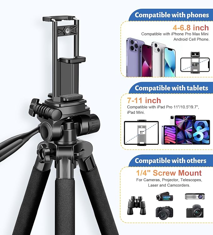 JOILCAN Tripod for Camera, Phone Tripods for Video Recording Photo Vlog - Image 6