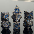 Blue Black Nickel Finish Heavy Metal DND Dice Set by Unknown