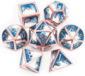 Haxtec Metal DND Dice Set Copper Blue White D&D Dice by HaxtecDice