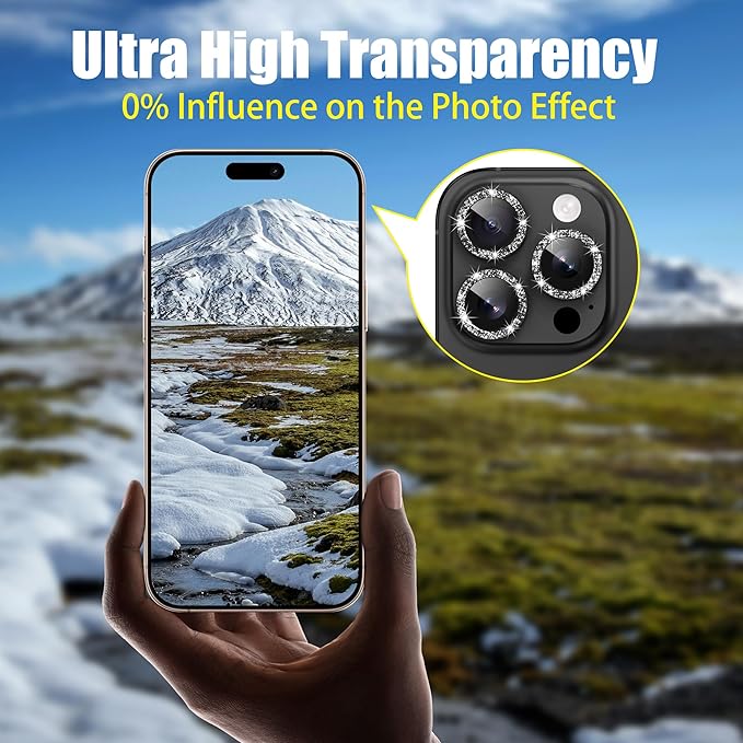 AGVEE 3+3 6 Pack for iPhone 16 Pro 6.3" / 16 Pro Max 6.9" Camera Lens Cover - Image 6
