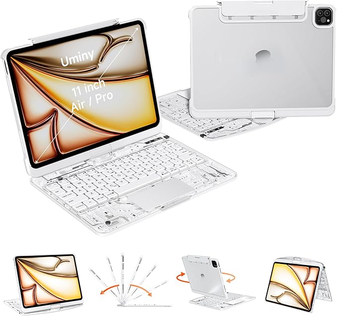 Keyboard Case for iPad 11 inch Pro 4/3/2/1st Gen & 11’’ iPad Air 2025 M3 by Uminy