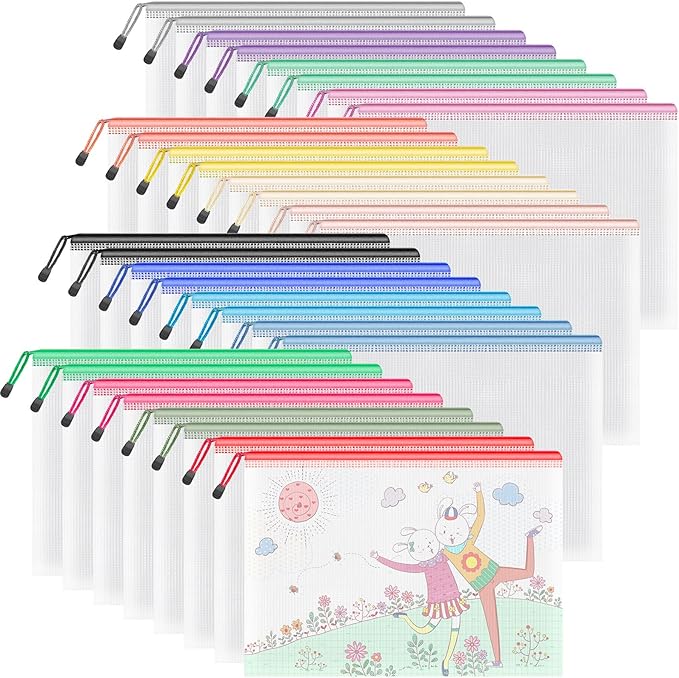 Umriox 32PCS Mesh Zipper Pouch, Zipper Bags by UMRIOX