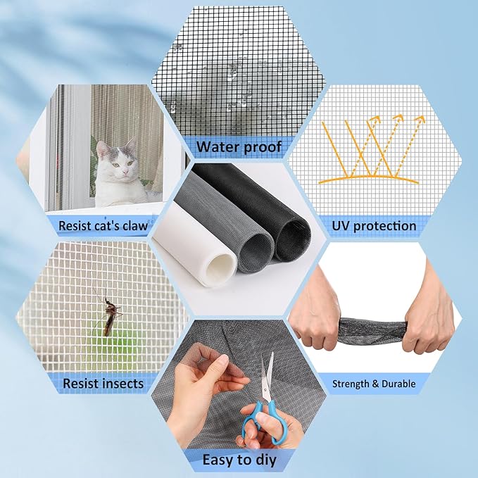 59"x79" Window Screen Mesh, Fiberglass Window Screen, Screen Door Mesh - Image 4