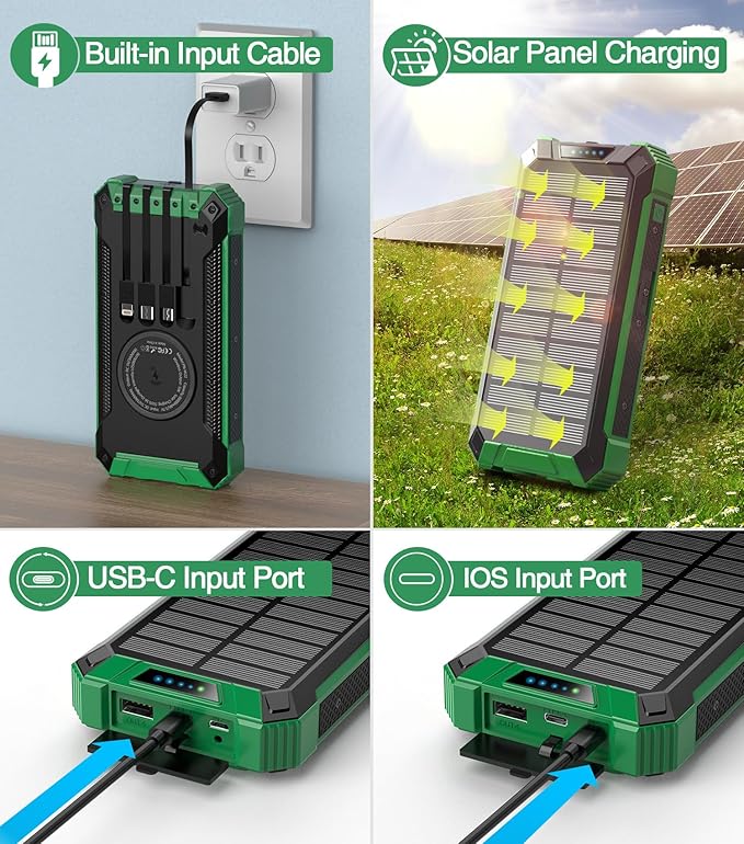 GOODaaa Power Bank Wireless Charger 36000mAh Built in 4 Cables Six Outputs 15W - Image 5