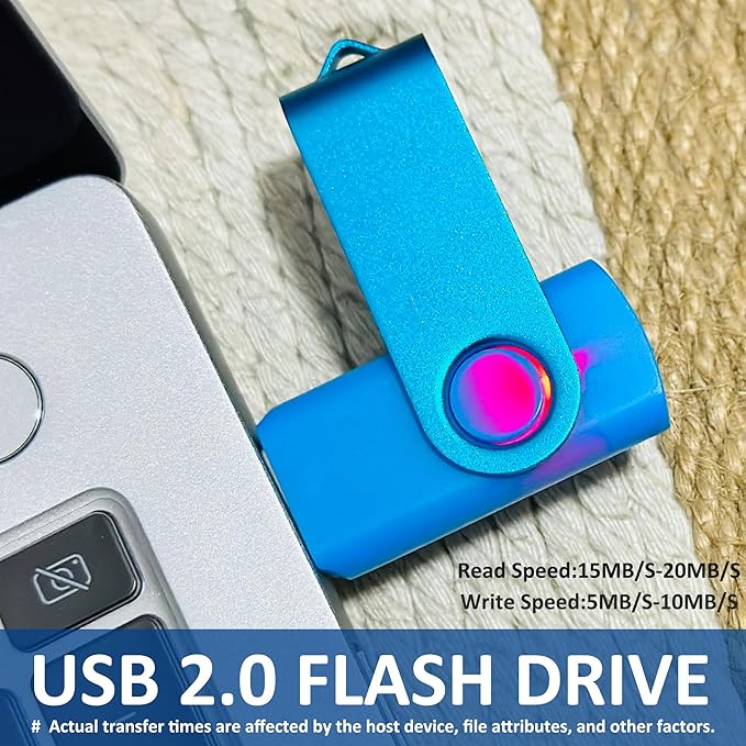 USB Drive 16GB USB 2.0 Flash Drive 10 Pack Nicepicten Pendrive Swivel Thumb Zip - Image 2
