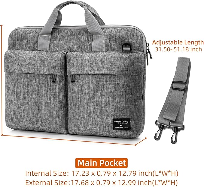 KINGSLONG Slim 17.3 inch Laptop Bag Sleeve Carrying Case - Image 5