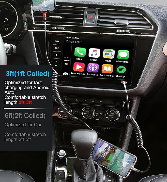 2 Pack Coiled Lightning Cable 3ft, iPhone Charger Cable - Image 3