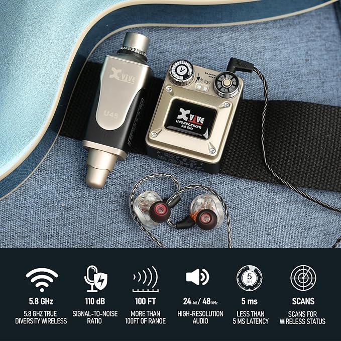 Xvive U45T9 Wireless in Ear Monitor System 5.8ghz - Image 2