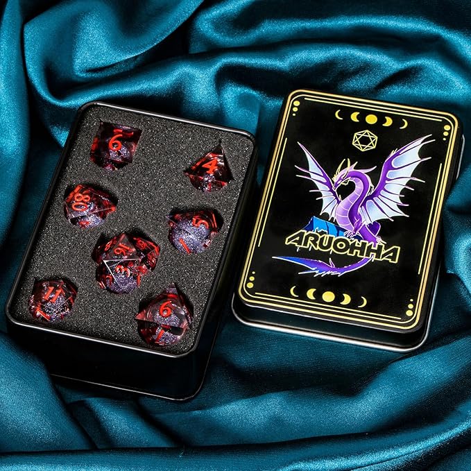 ARUOHHA Liquid Core DND Dice Set, Vampire Sharp Edged Dragons Dice Compatible - Image 7