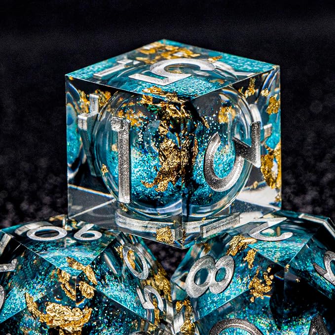 DND Dice Blue Liquid Core Dice Set - Image 3