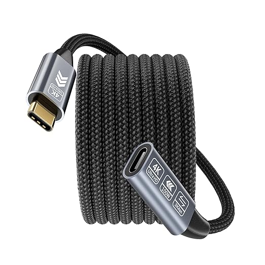 USB C Extension Cable 20FT, 20Gbps/100W USB3.2 Type C Extender Cord, 4K@60Hz by HOTUTUKI