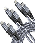 ohbox USB-C to Lightning Cable 3FT 3Pack iPhone Charger Fast Charging Braided by OHBOX