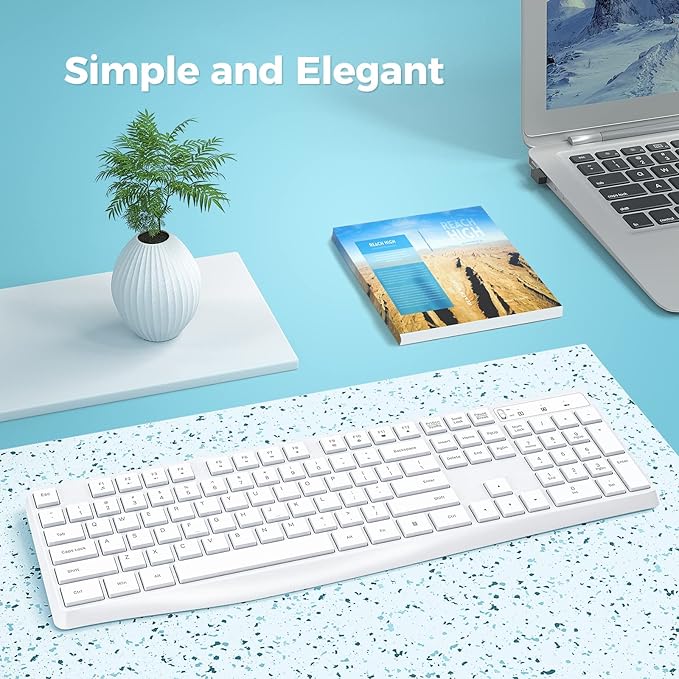 Lovaky Wireless Keyboard, 2.4G Ergonomic Wireless Computer Keyboard, Enlarged - Image 7