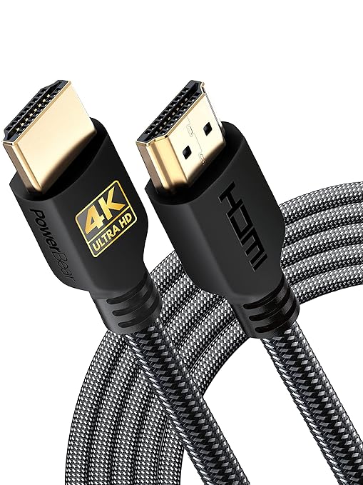 PowerBear 4K HDMI Cable 15 ft High Speed, Braided Nylon & Gold Connectors by PowerBear