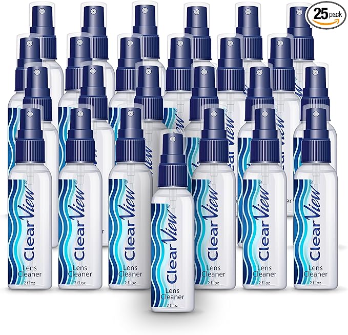 Lens Cleaner Spray – 25 Pack 2oz Bottles | Premium Streak-Free Glasses & Screen by ClearView