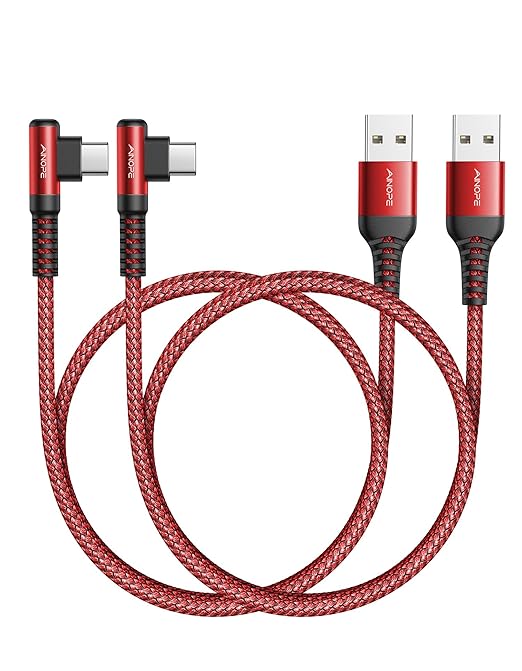 USB C Cable Fast Charger Type C 3.1A Right Angle Nylon Braided USB Type C Cable by AINOPE10yearsforphoneaccessories