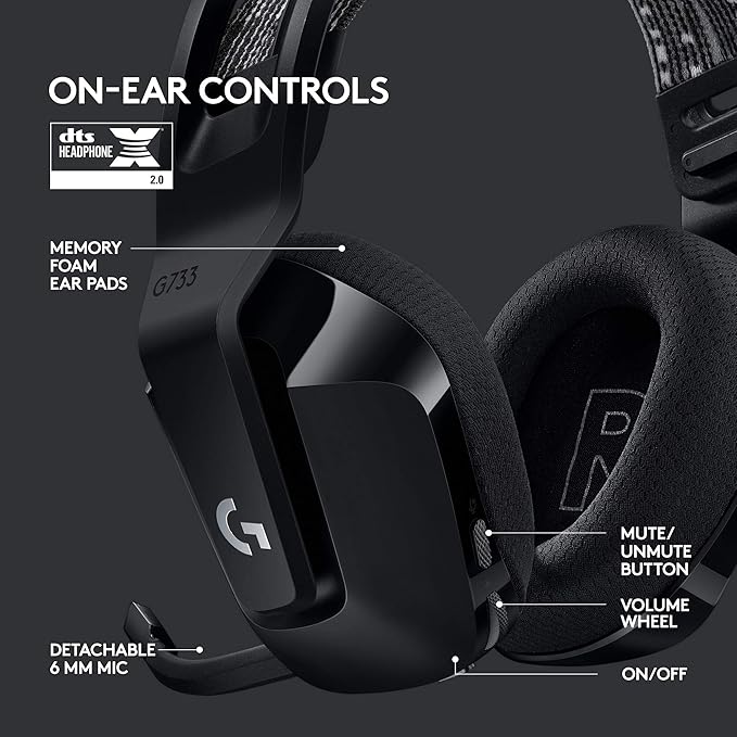 Logitech G733 Lightspeed Wireless Gaming Headset, Suspension Headband, - Image 5