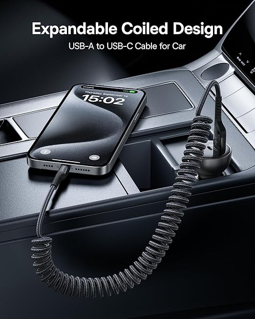 Baseus USB Type C Cable for Car, Nylon Braided Carplay Cable Compatible - Image 2