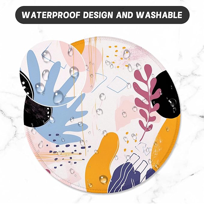 ITNRSIIET Round Mouse Pad with Stitched Edge Premium-Textured Waterproof - Image 5
