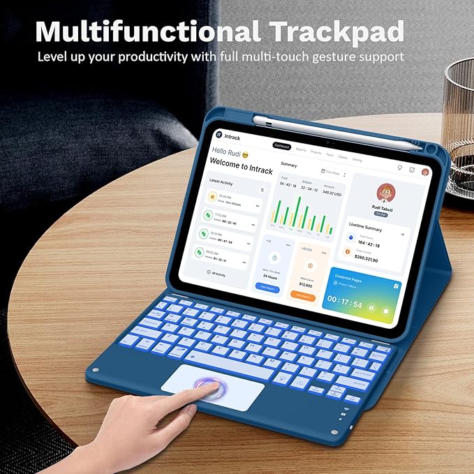 MoKo Touch Keyboard Case for iPad 11th Generation 11 inch 2025, iPad 10th - Image 5