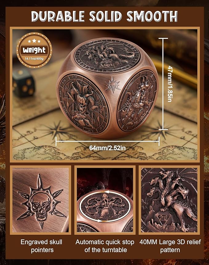 Kabinka Spinner Dice for 7 in 1 DND Dice Set, Unique Metal Dice for Dungeons - Image 6