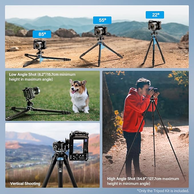 SIRUI 50.2" Carbon Fiber Travel Tripod, Compact Professional Camera Trippod - Image 5
