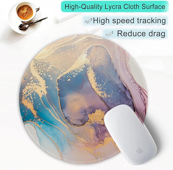 ITNRSIIET Round Mouse Pad with Stitched Edge Premium-Textured Waterproof - Image 6