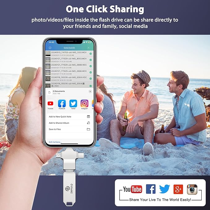 Photo Stick 256GB-Auto-Secure-Backup-USB-Flash-Drive-Saver-Memory-Stick-Photo-Fi - Image 6
