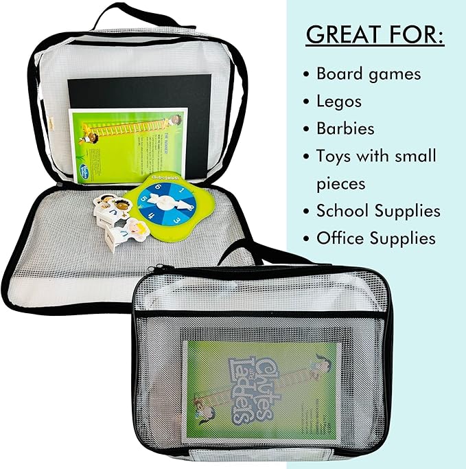 4PC Large Mesh Storage Bag for Board Games, Zippered Bags for Organization - Image 6