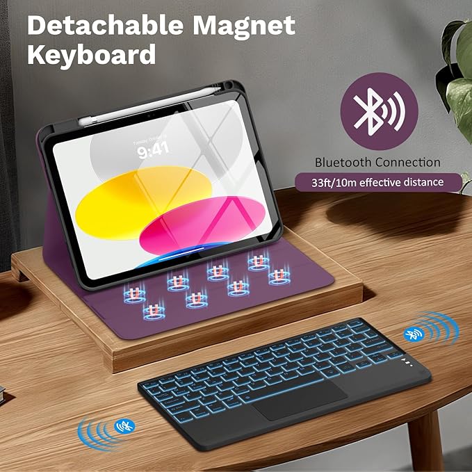 MoKo Touch Keyboard Case for iPad 11th Generation 11 inch 2025, iPad 10th - Image 4