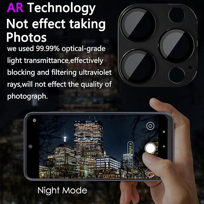 2 Pack Camera Lens Protector for iPhone 13 Pro/iPhone 13 Pro Max, AR Tempered - Image 3