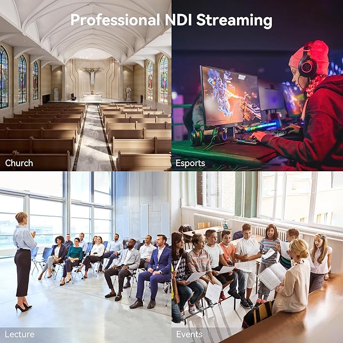 4K NDI PTZ Camera AI Auto-Tracking 20X Optical Zoom HDMI IP Live Streaming SDI - Image 8