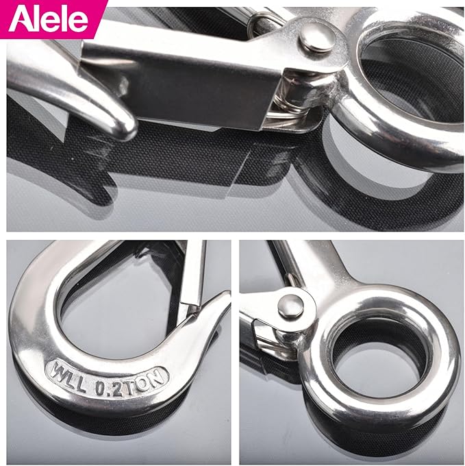 Alele 2Pack Grab Hooks, Slip Hooks, Stainless Steel Lifting Hook Rigging - Image 4