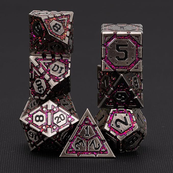 Metal DND Dice Set, Polyhedral Metallic Dice - Image 3