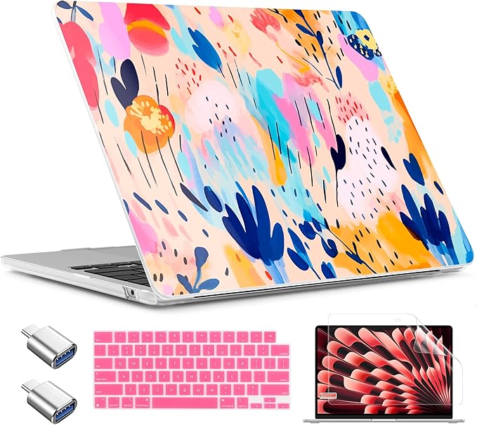 TWOLSKOO Compatible with M4 MacBook Air 13.6 inch Case 2025-2022 Release M4 by TWOLSKOO