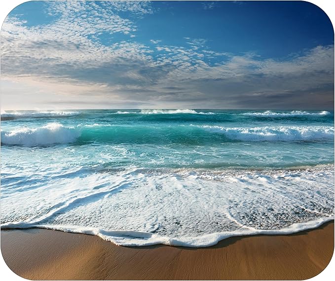 Coastal Shoreline Waves Sandy Beach Theme Mouse Pad Mat Mousepad by Unknown