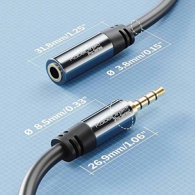 KabelDirekt – Headset Extension Cable – 15ft – Headphone Extension Cord - Image 6