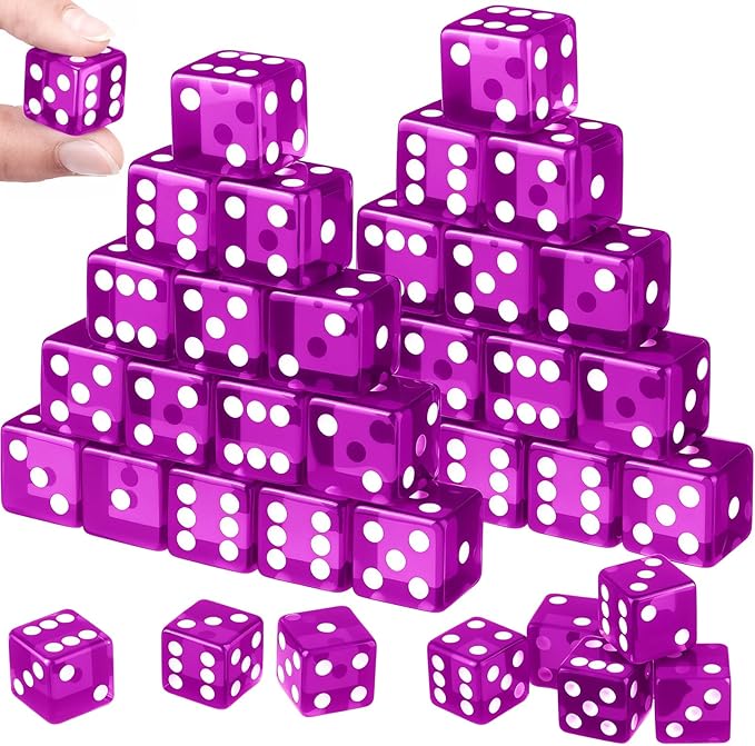 36 Piece 19 mm Casino Style Craps Dice Sets Acrylic and Translucent D6 Dice by Seenelling
