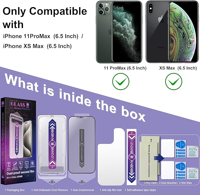 2 Pack Matte Screen Protector for iPhone 11 Pro Max/iPhon XS Max, 9H Tempered - Image 7