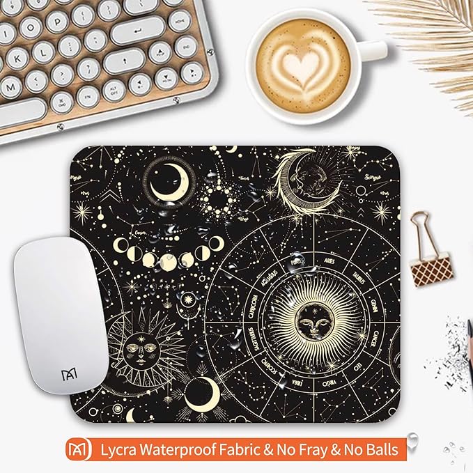 Square Mouse Pad Moon Sun, Personalized Premium-Textured Custom Mouse Mat Design - Image 3