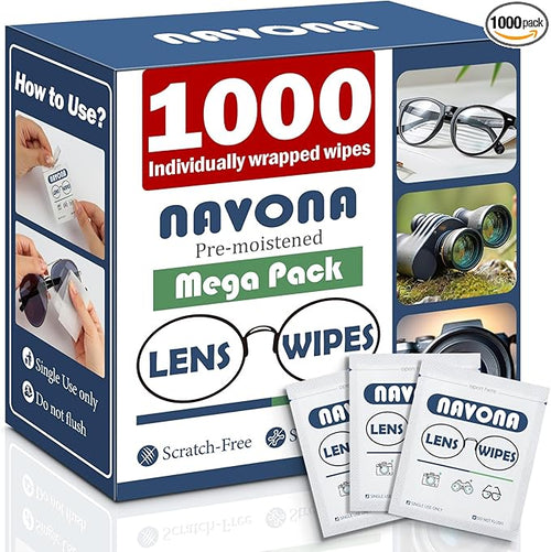 1000 Count Lens Wipes for Eyeglasses – Pre-Moistened, Individually Wrapped by Unknown