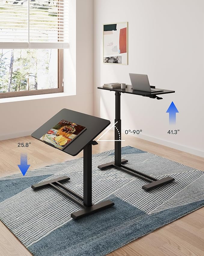 FLEXISPOT H7 PRO Mobile Standing Desk Adjustable Overbed Table Pneumatic - Image 4