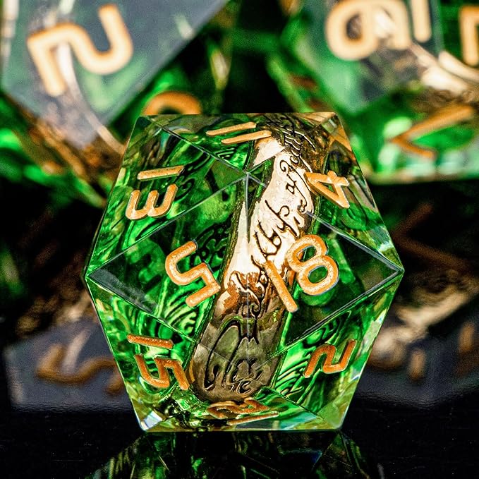 Magic Golden Ring DND Dice - Image 3